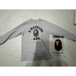 베이프 컬리지 롱슬리브 티셔츠 그레이